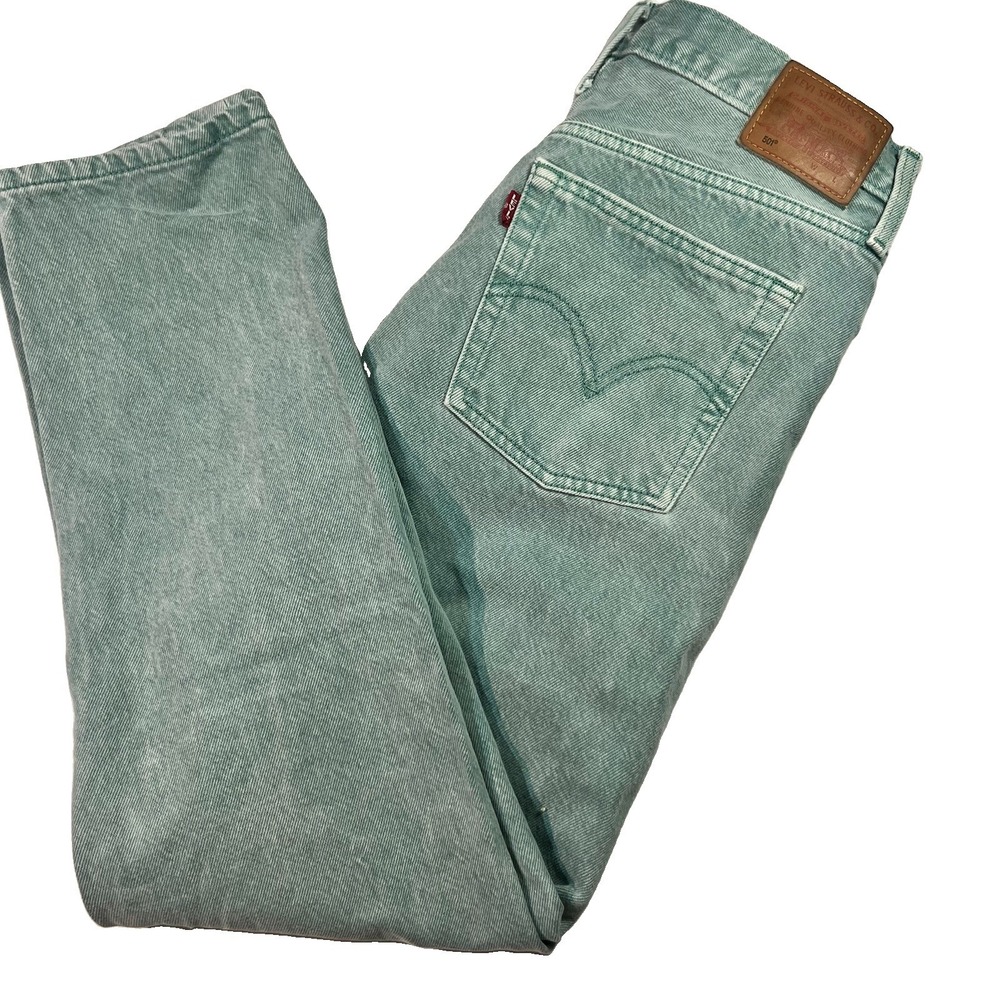 Levis 501 Premium Mint Green Womens Straight Leg Jeans Womens 28x28 EUC